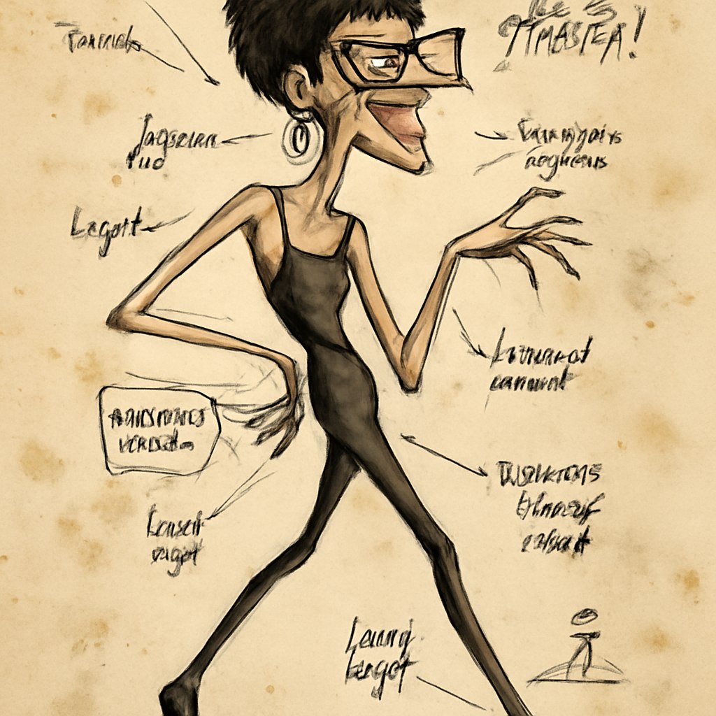 Grotesque Fashion Caricature Sketch Example 3 after result