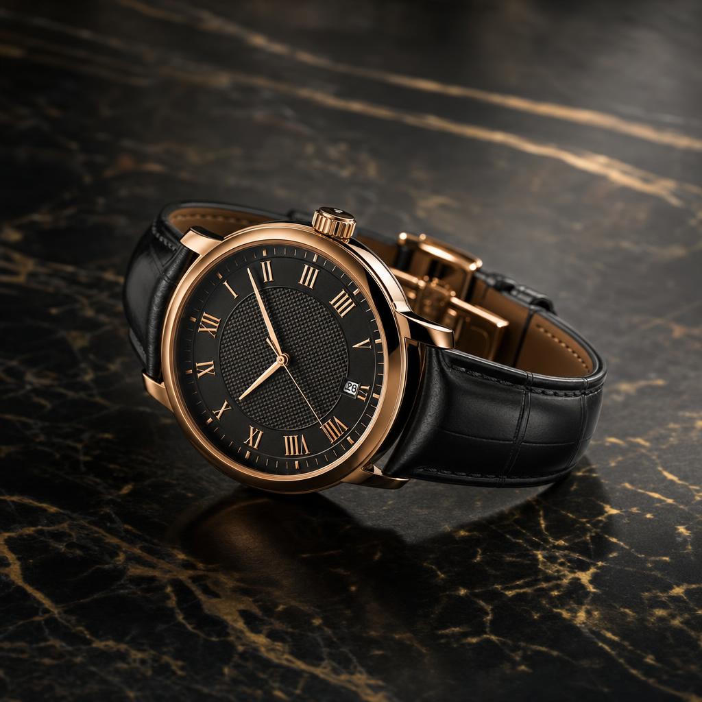 Luxury Watch Dark Marble Product Prompt generated result example 2