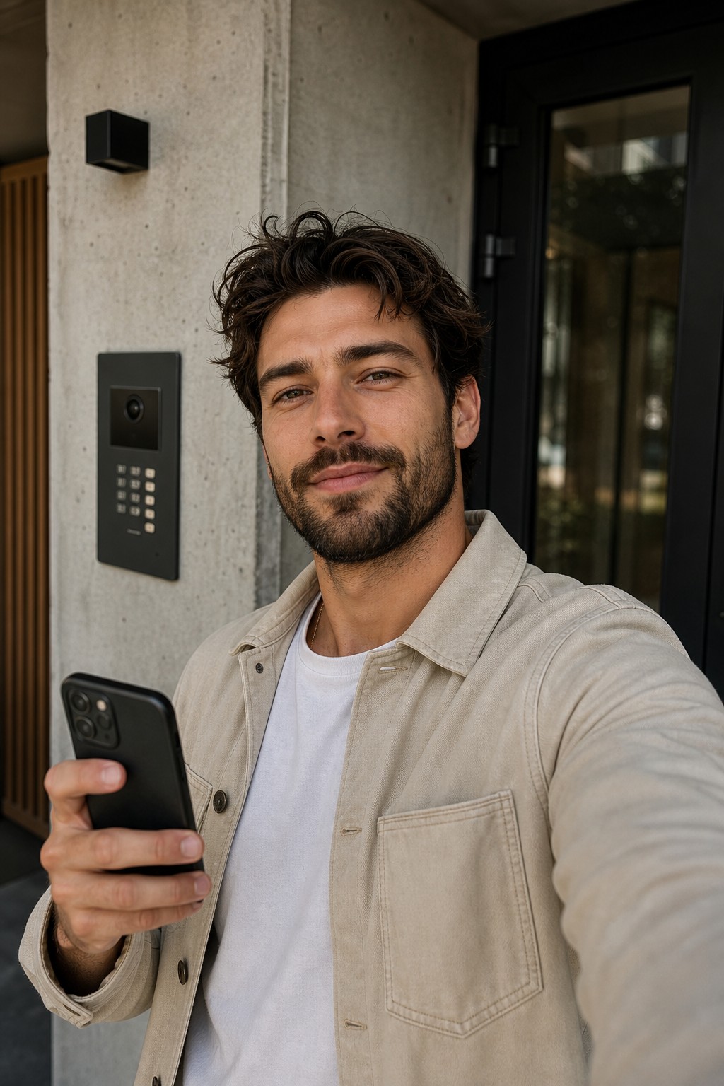 Urban Entryway AI Selfie Prompt for Realistic Portraits result example