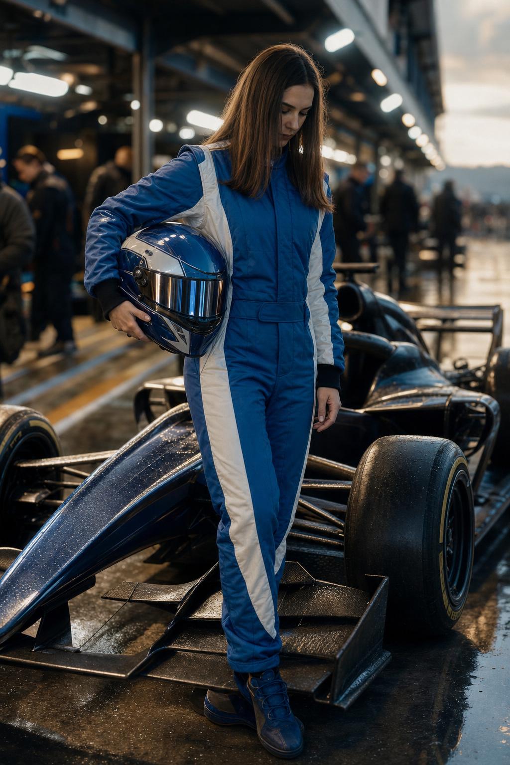 AI portrait result created with Formula Racing Champion Portrait Prompt example 1