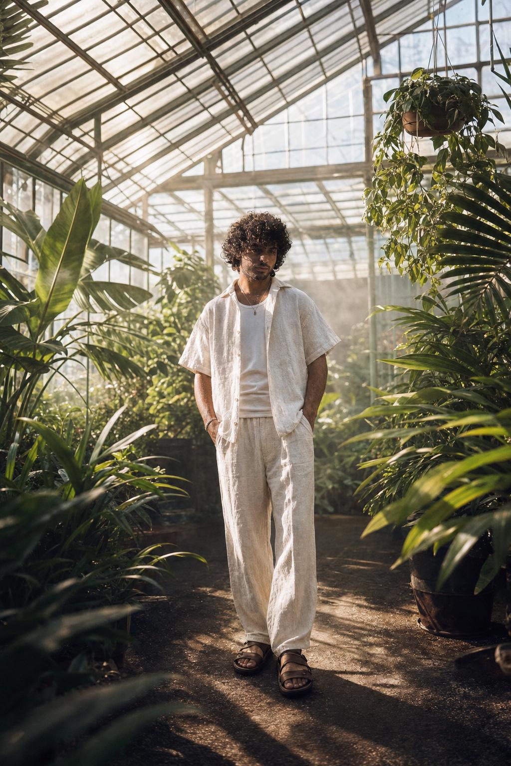 Botanical Greenhouse Editorial Portrait Prompt generated result example 3