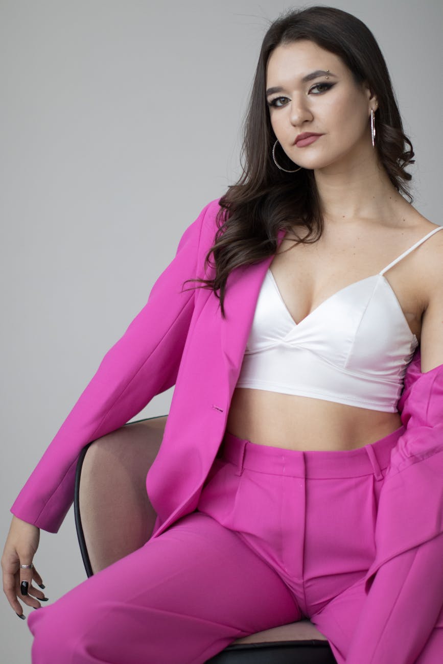 Pastel Pantsuit Blush Studio AI Portrait Prompt for ChatGPT Example 3 before image