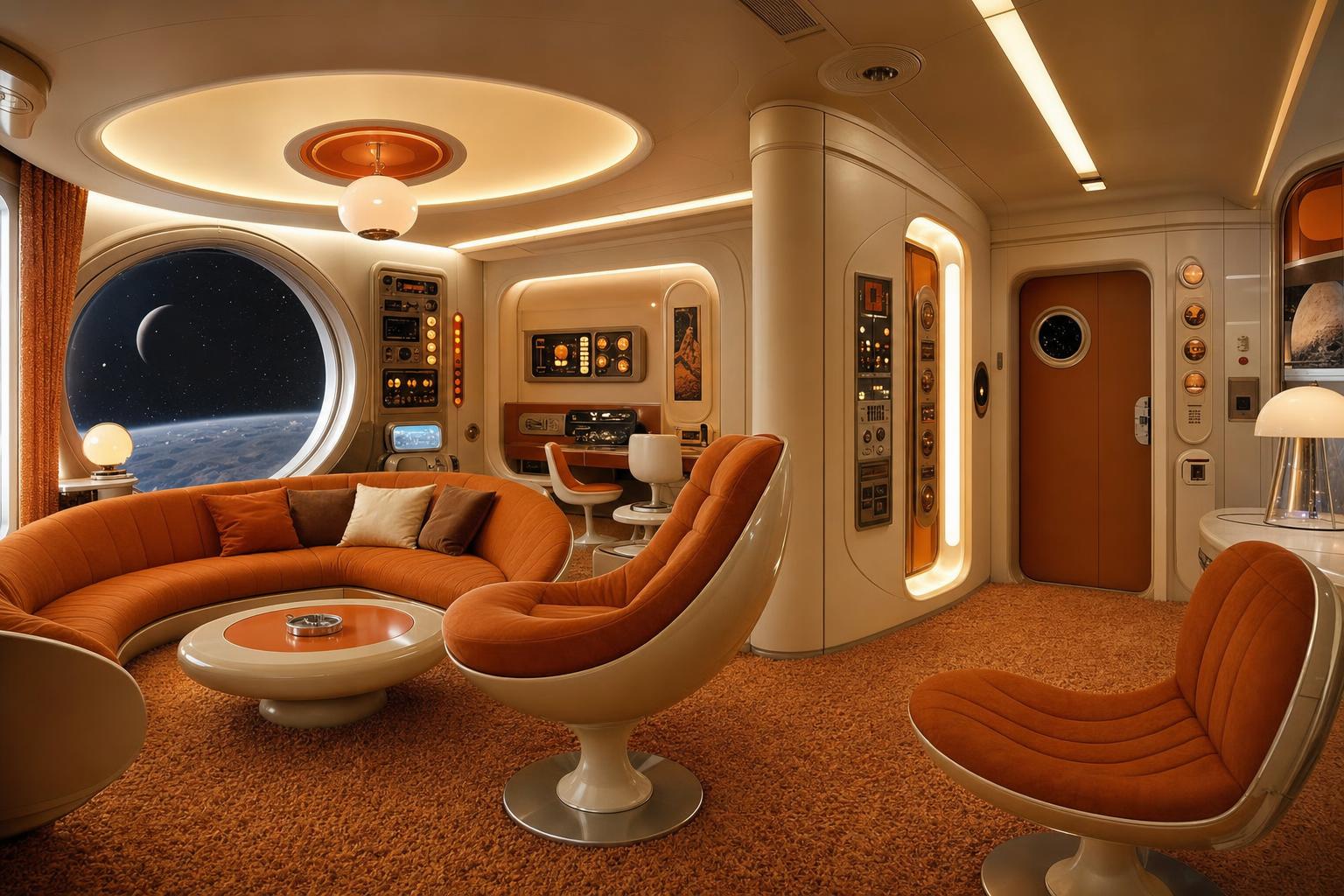 Retro-Futuristic 1970s Room Prompt generated result example 3