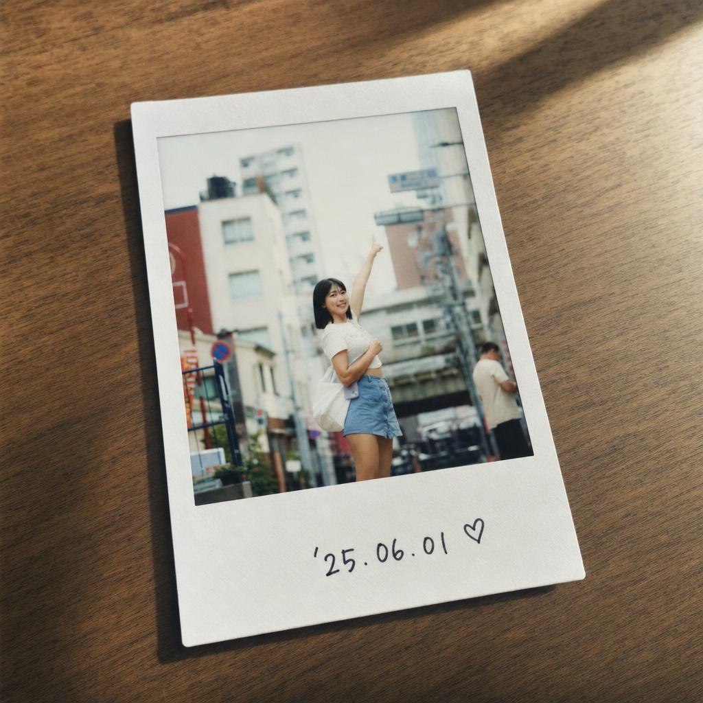 Realistic Polaroid on Table Photo Prompt Example 2 after result
