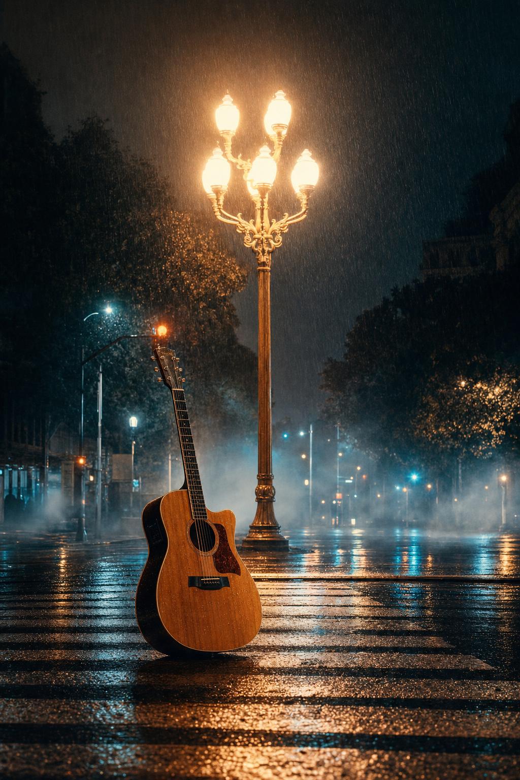 Rainy City Musician Selfie Prompt for ChatGPT Images generated result example 2