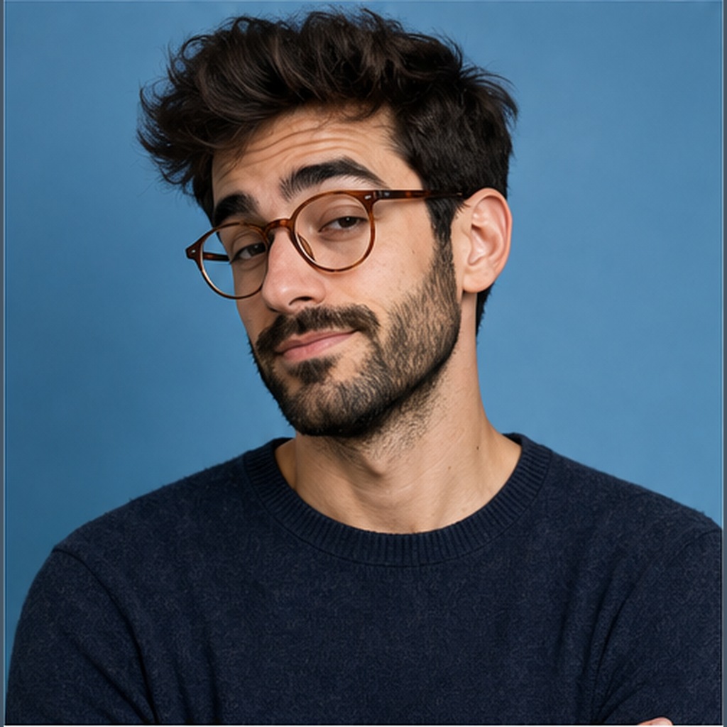 Flat Color Satirical Cartoon Avatar Prompt modern source image example 2