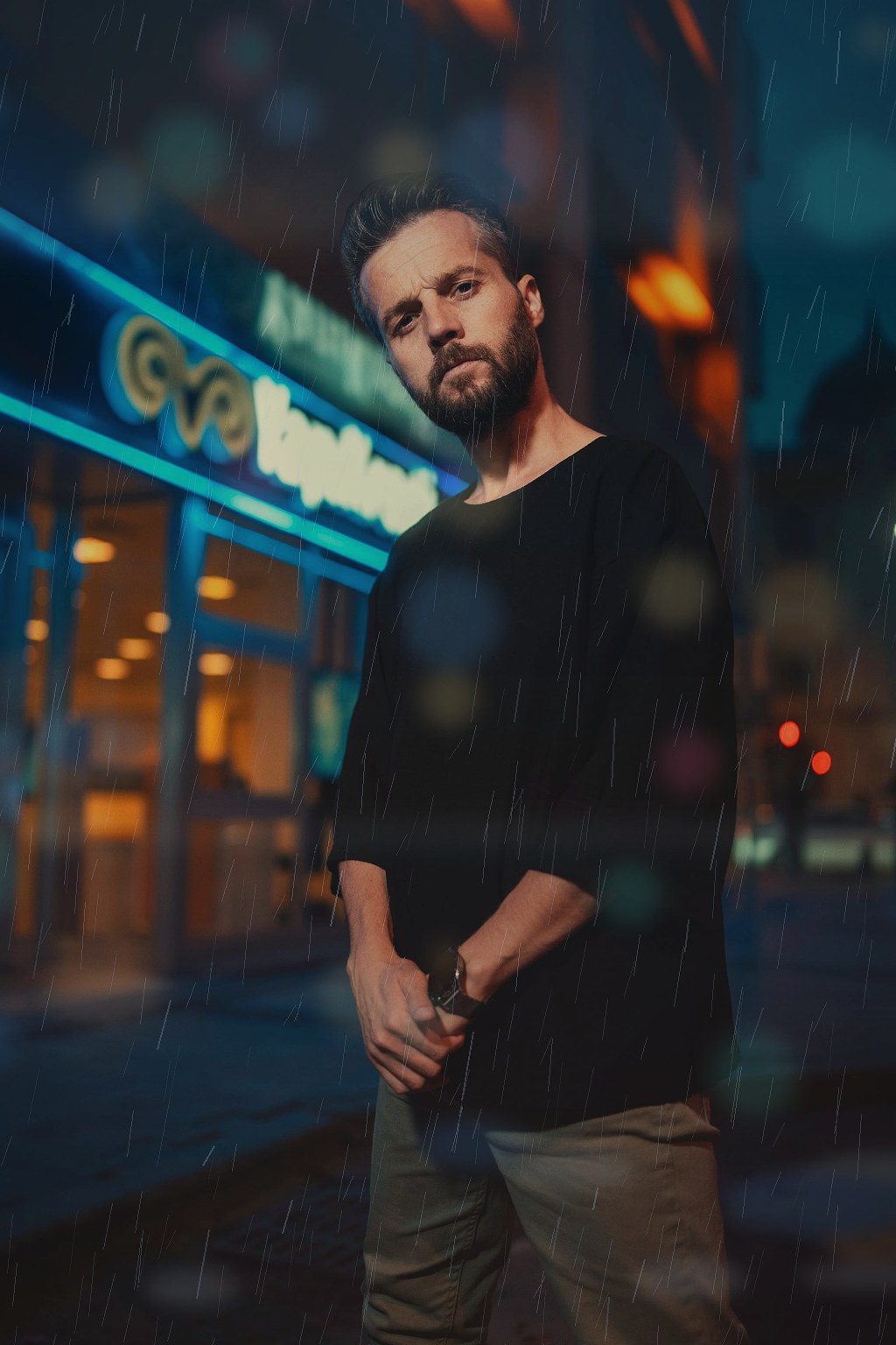 Rainy City Musician Selfie Prompt for ChatGPT Images result example