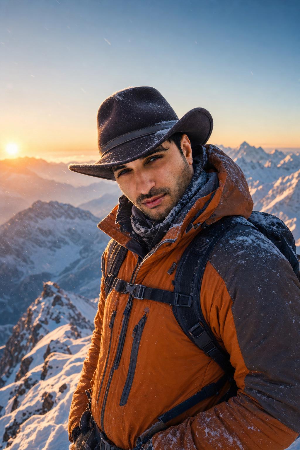Mountain Summit Expedition Portrait Prompt generated result example 3