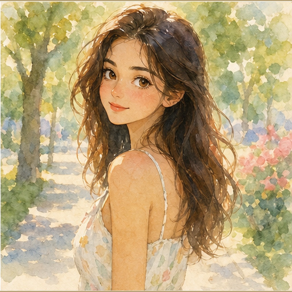 Soft Watercolor Animation Character Prompt Example 1 after image