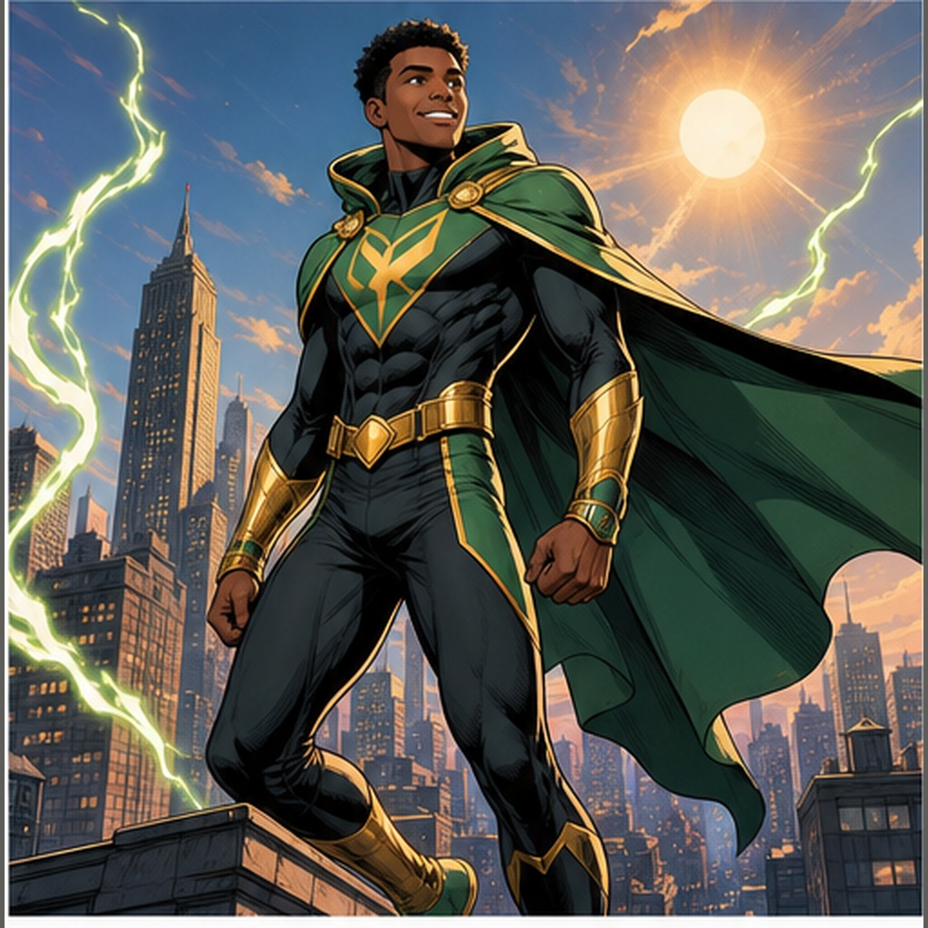 Superhero Comic Portrait Prompt Example 1 after image