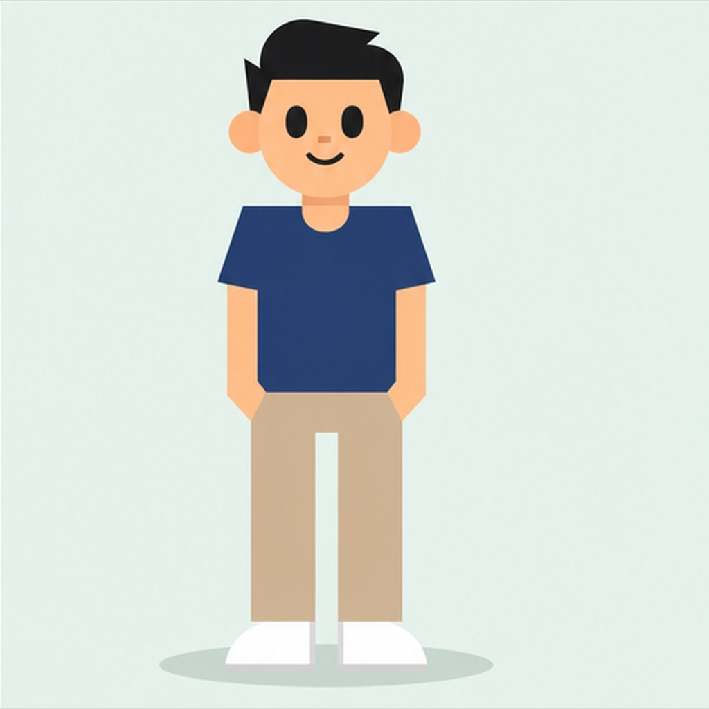 Simple Geometric Cartoon Character Prompt Example 1 after image