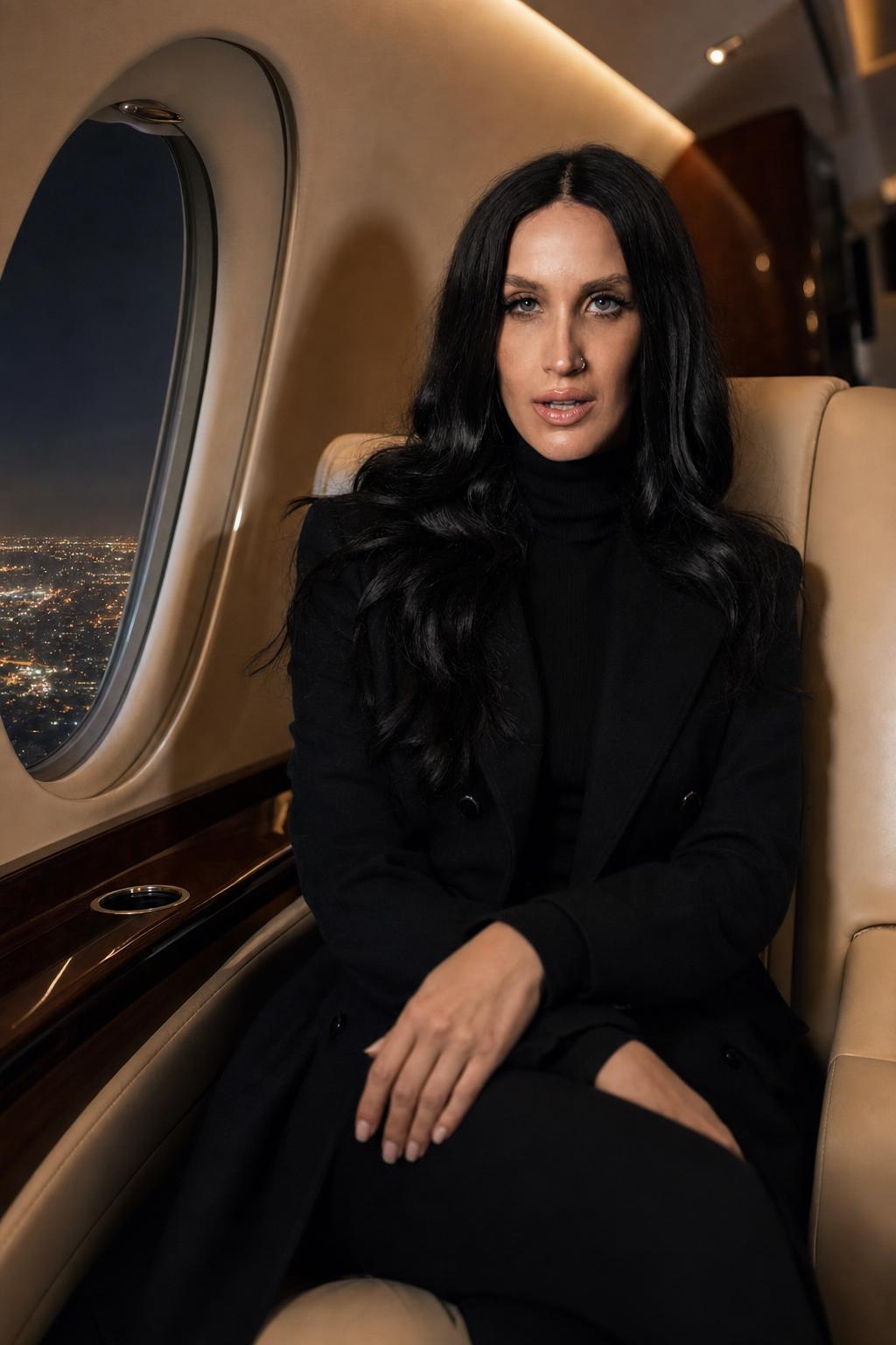 Private Jet Cinematic Portrait Prompt generated result example 3