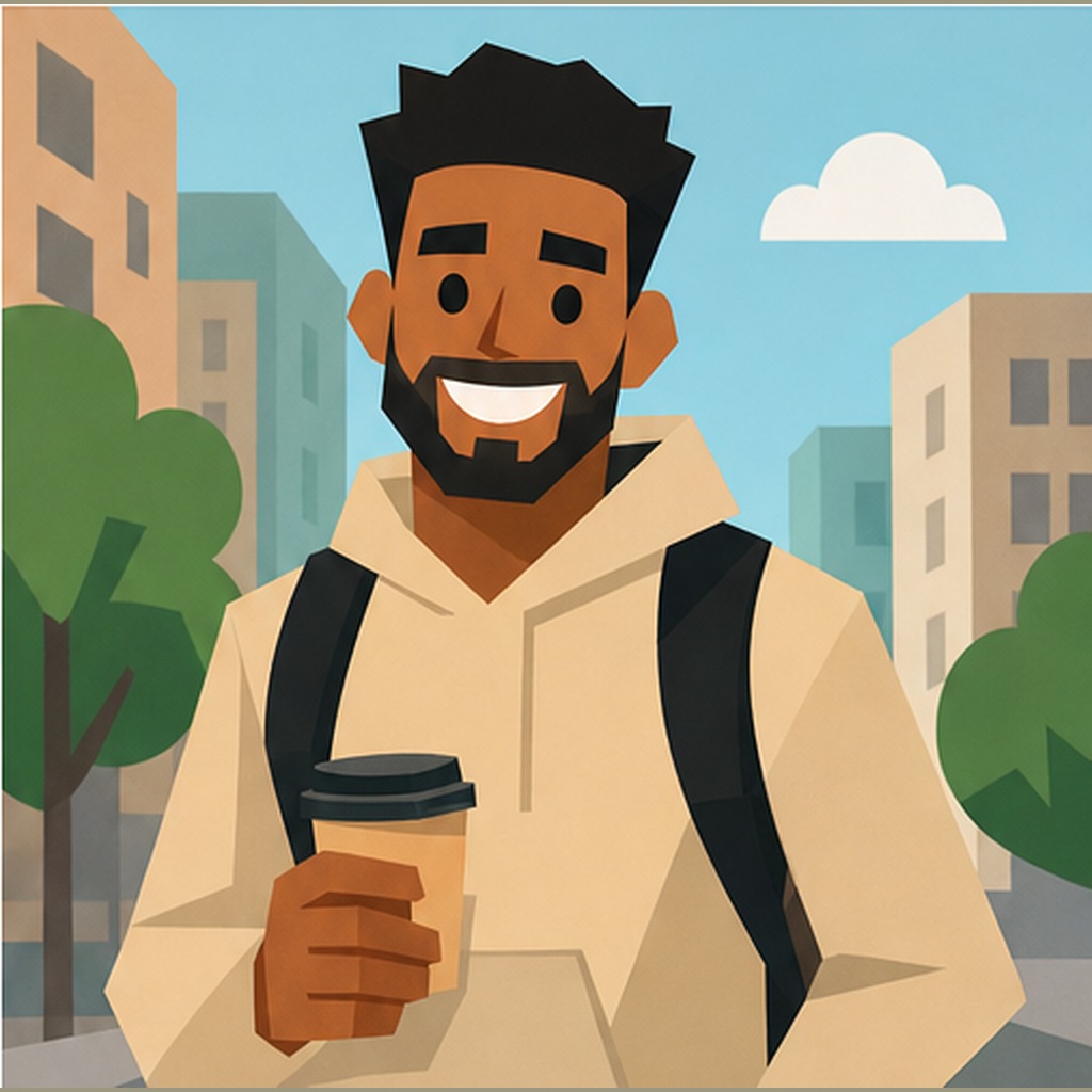 Simple Geometric Cartoon Character Prompt generated result example 3