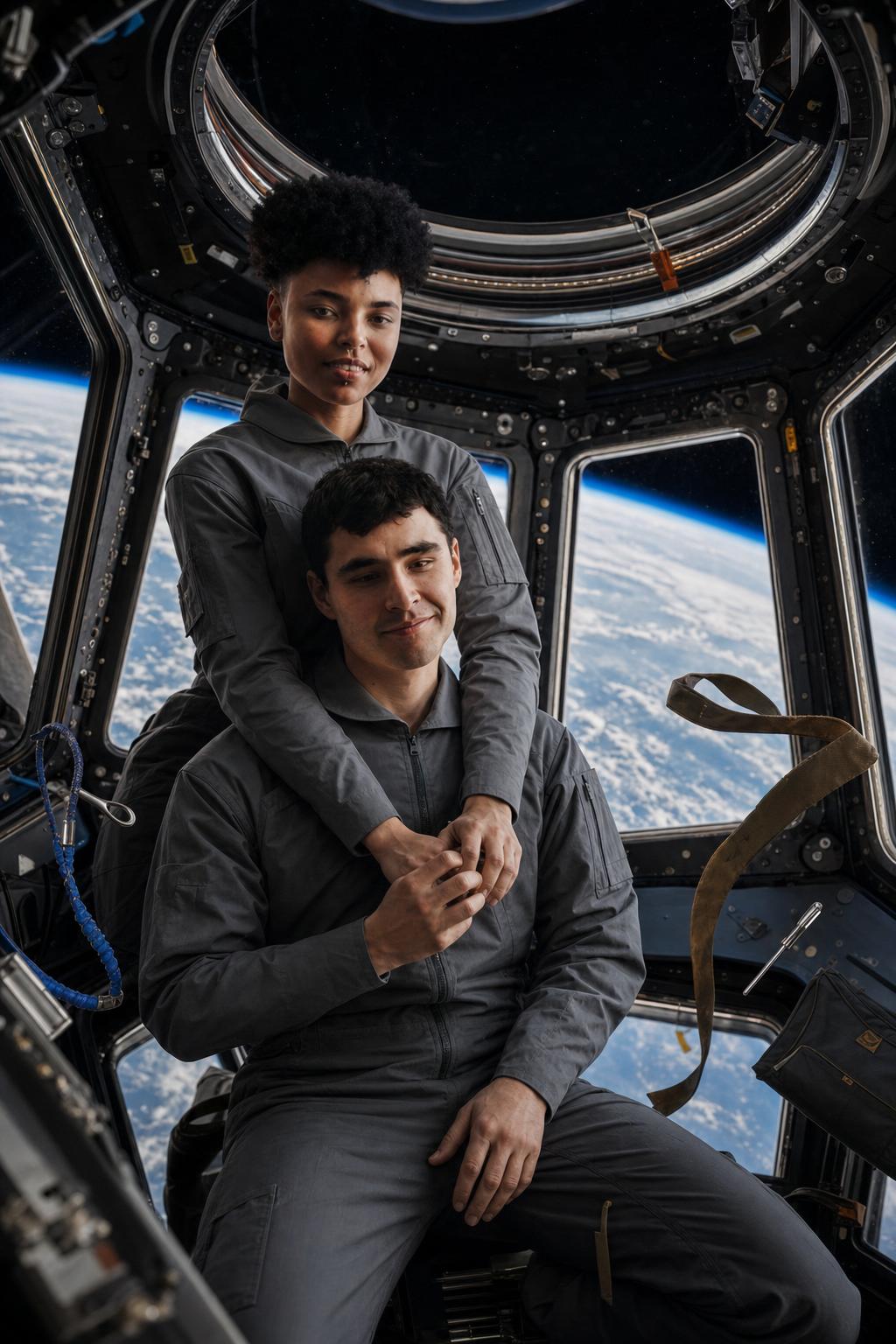 AI portrait result created with Space Station Cupola Portrait Prompt example 1