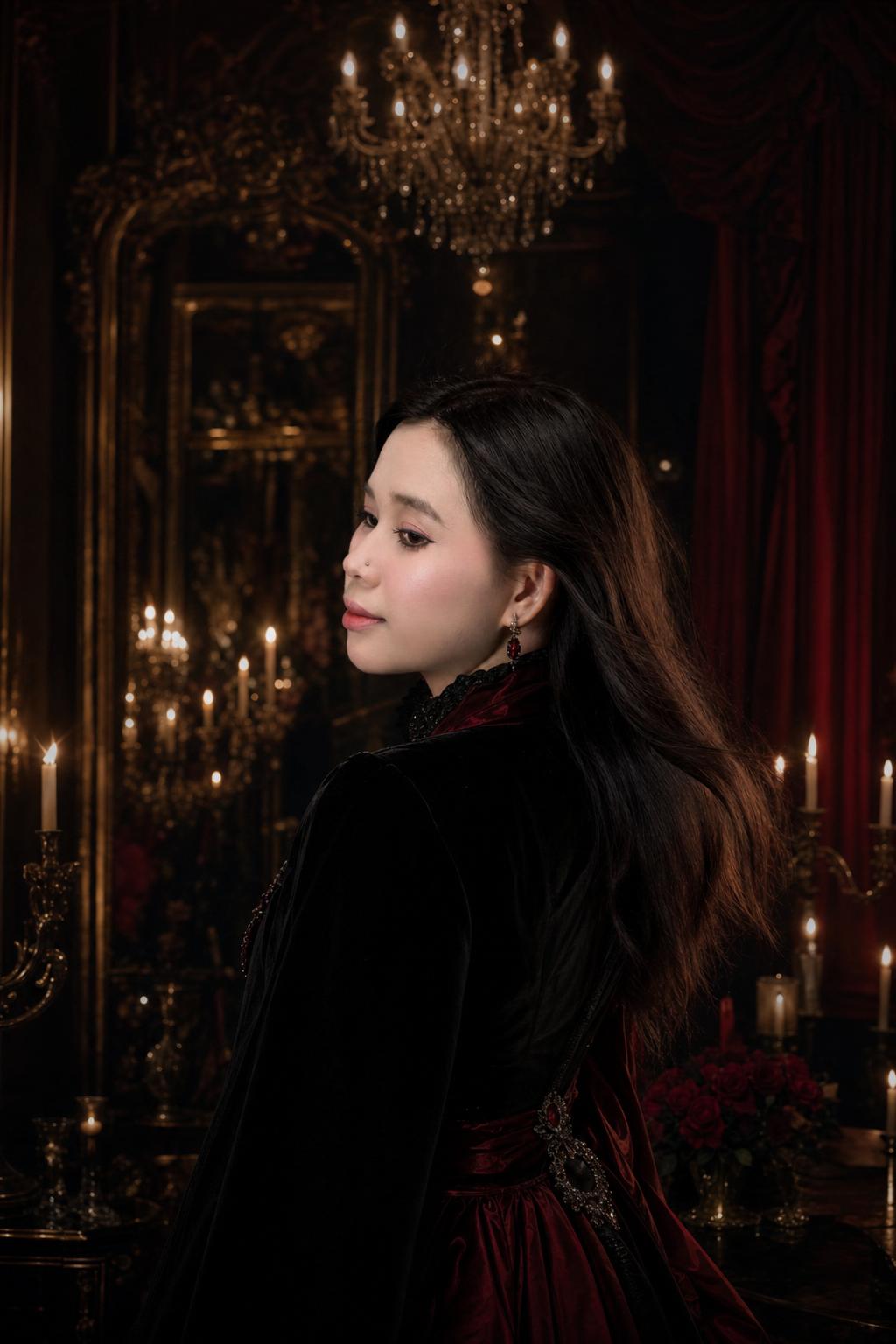 Royal Vampire Ballroom Portrait Prompt generated result example 3