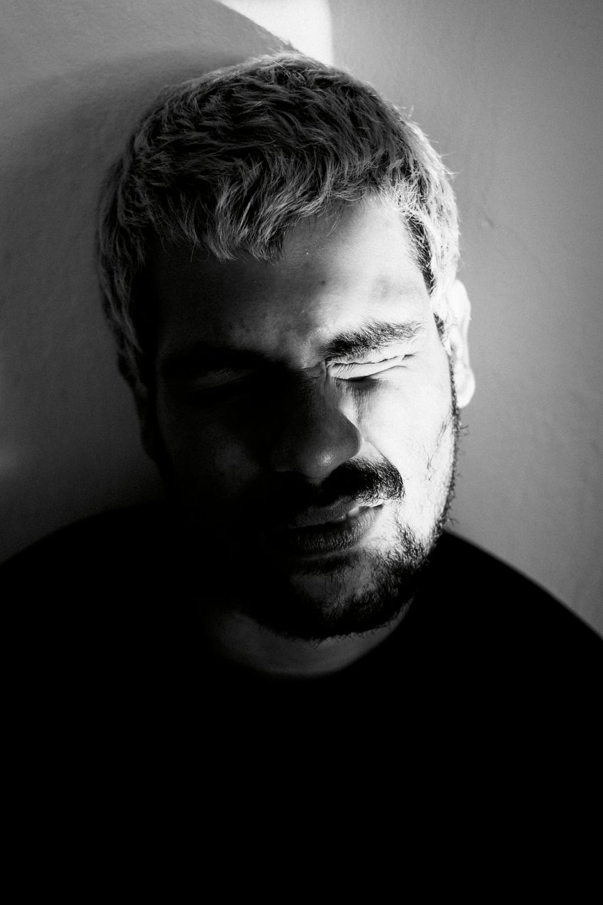 Monochrome Dramatic Male Studio Portrait Prompt for ChatGPT Example 1 before image