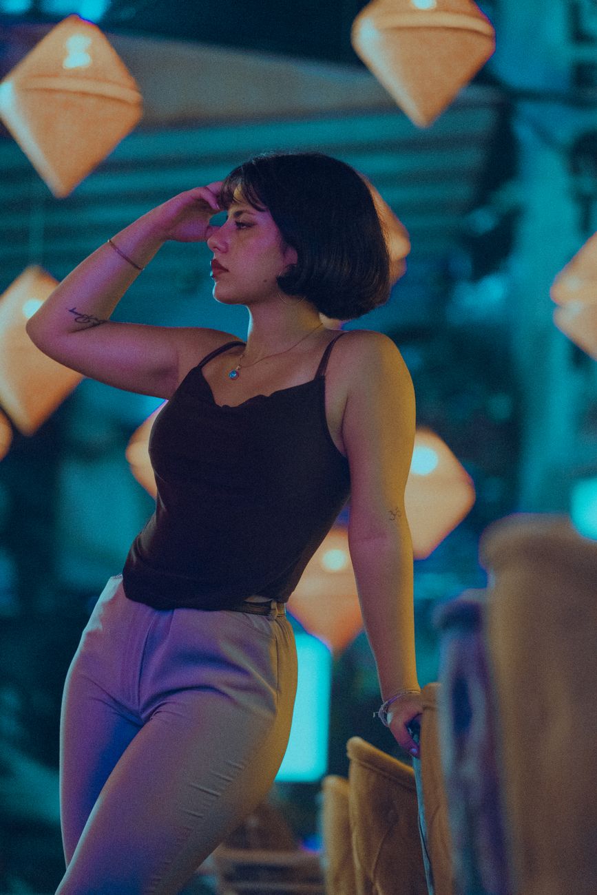 Neon Ramen Shop Street Portrait Prompt stock source reference example 3