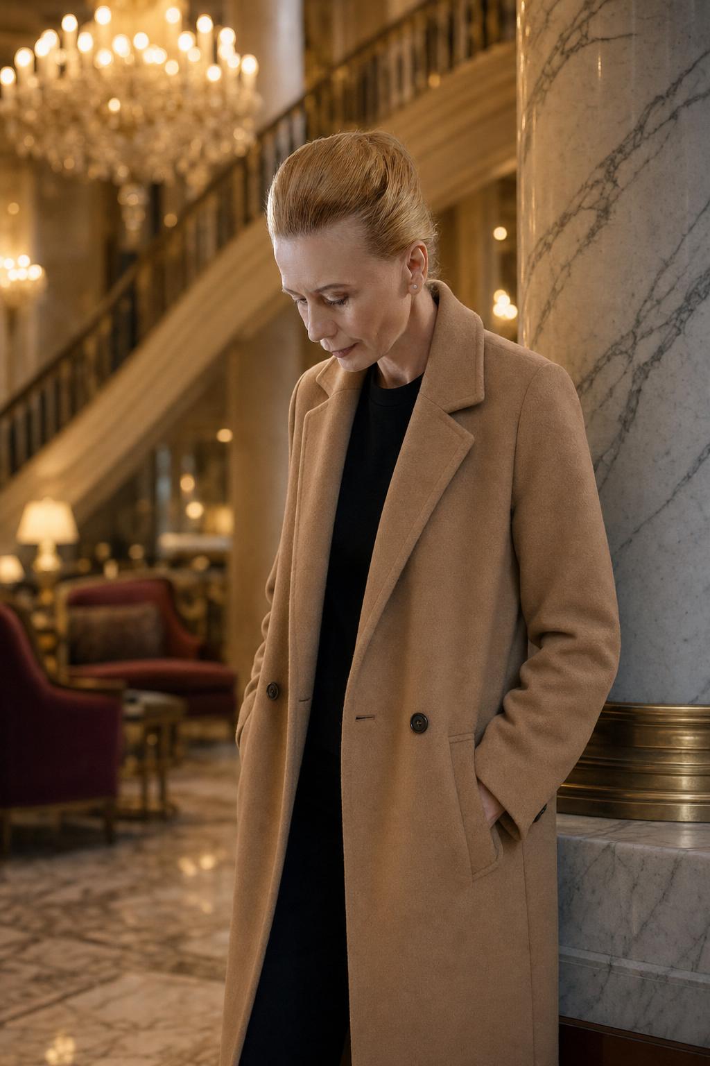 AI portrait result created with Luxury Hotel Lobby Fashion Portrait Prompt example 1
