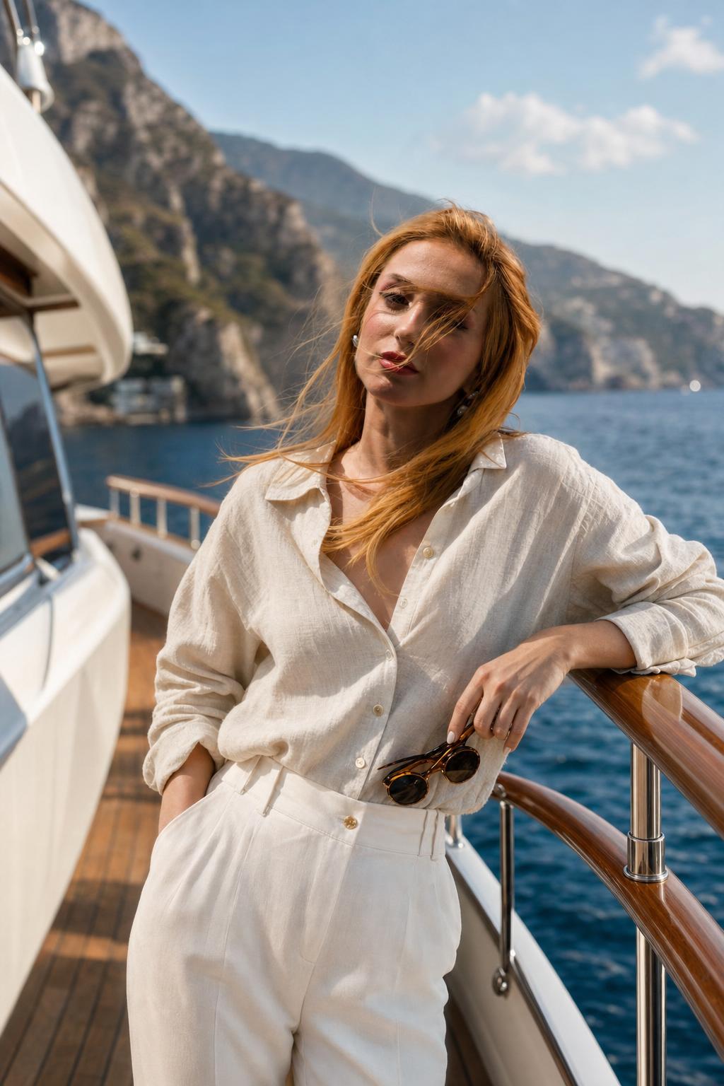 Old Money Yacht Lifestyle Portrait Prompt generated result example 2