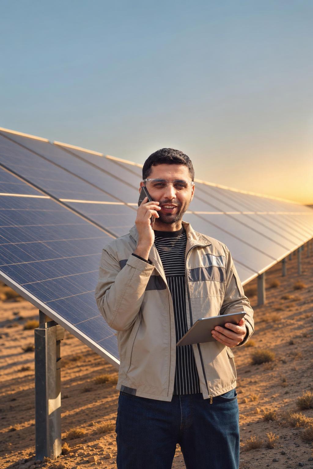 Glass Desert Solar Engineer Portrait Prompt generated result example 3