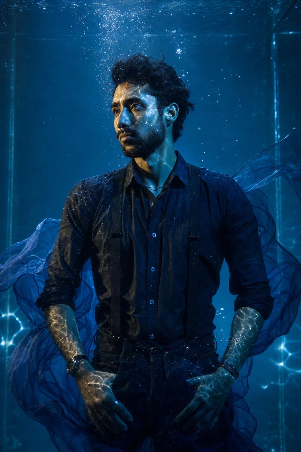 Underwater Fashion Tank Portrait Prompt generated result example 3
