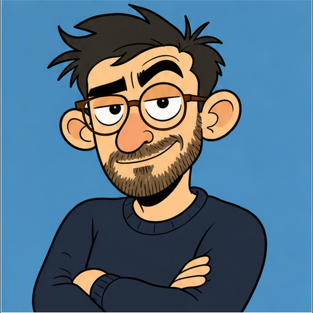 Flat Color Satirical Cartoon Avatar Prompt generated result example 2