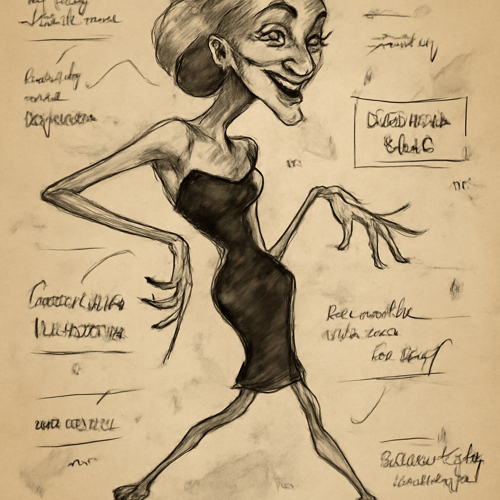 Grotesque Fashion Caricature Sketch Example 2 after result