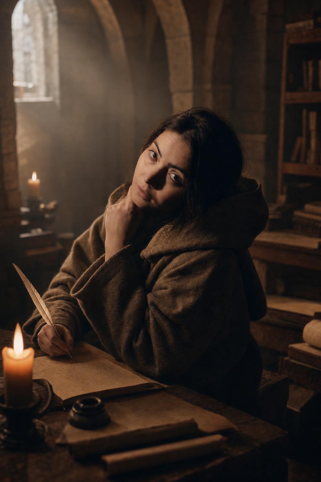 Medieval Monastery Scholar Portrait Prompt generated result example 2