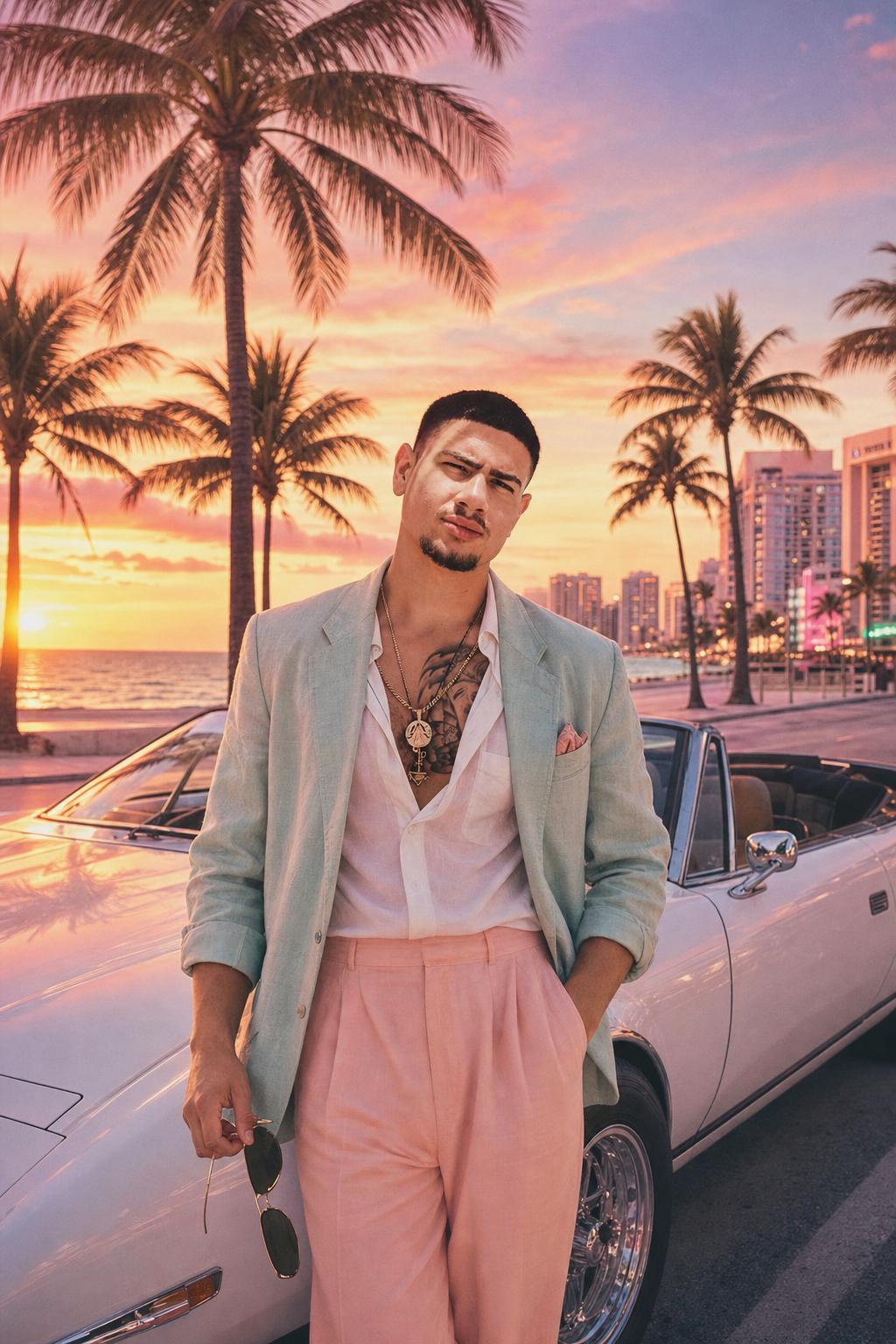1980s Miami Fashion Poster Prompt generated result example 3