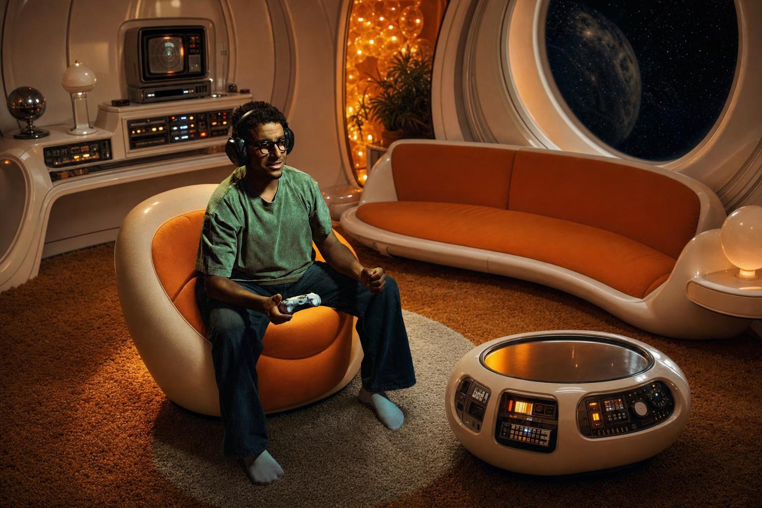 Retro-Futuristic 1970s Room Prompt generated result example 2