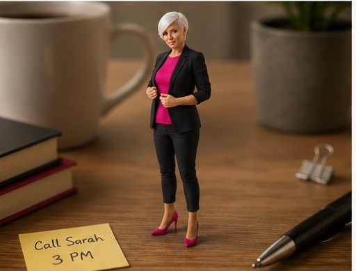 Realistic Miniature Person on Desk Prompt generated result