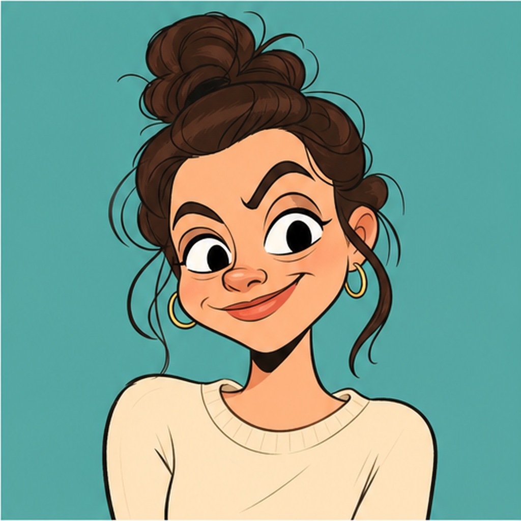 Flat Color Satirical Cartoon Avatar Prompt Example 1 after image