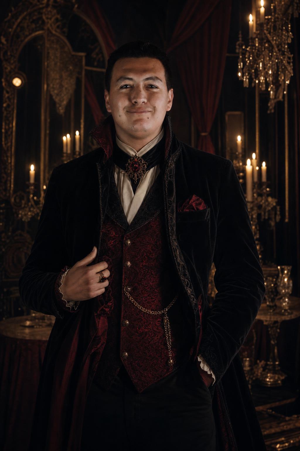 Royal Vampire Ballroom Portrait Prompt generated result example 2