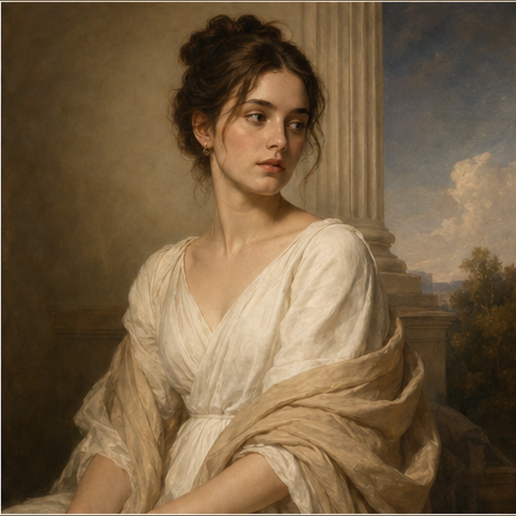 Neoclassical Portrait Painting Prompt result example