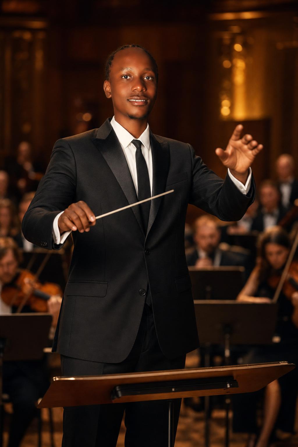 AI portrait result created with Orchestra Conductor Concert Hall Portrait Prompt example 1