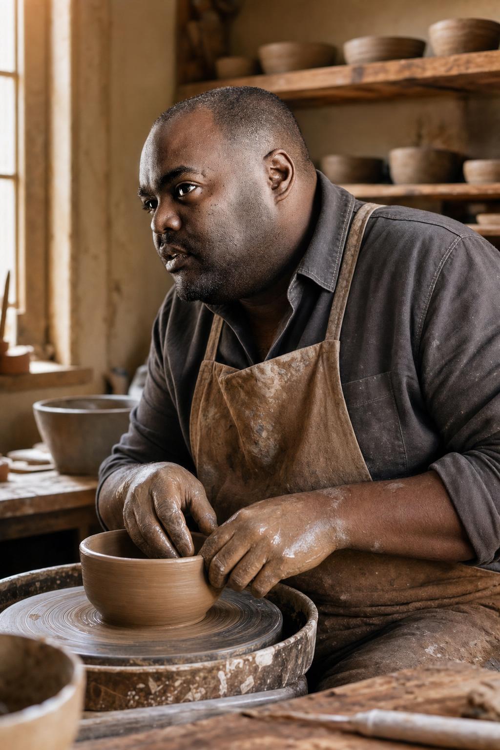 Artisan Pottery Studio Portrait Prompt generated result example 2
