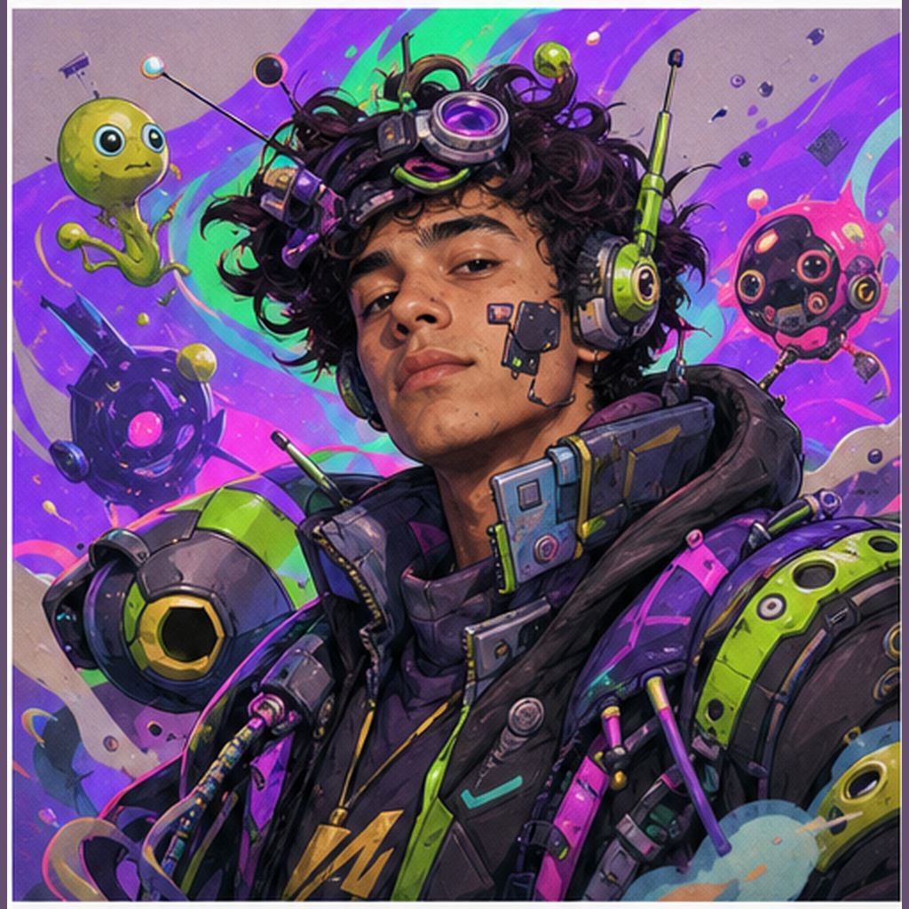 Chaotic Sci-Fi Cartoon Avatar Prompt Example 1 after image
