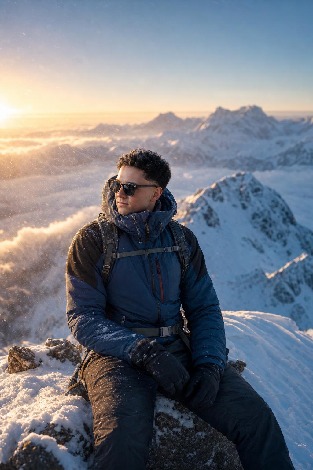 AI portrait result created with Mountain Summit Expedition Portrait Prompt example 1