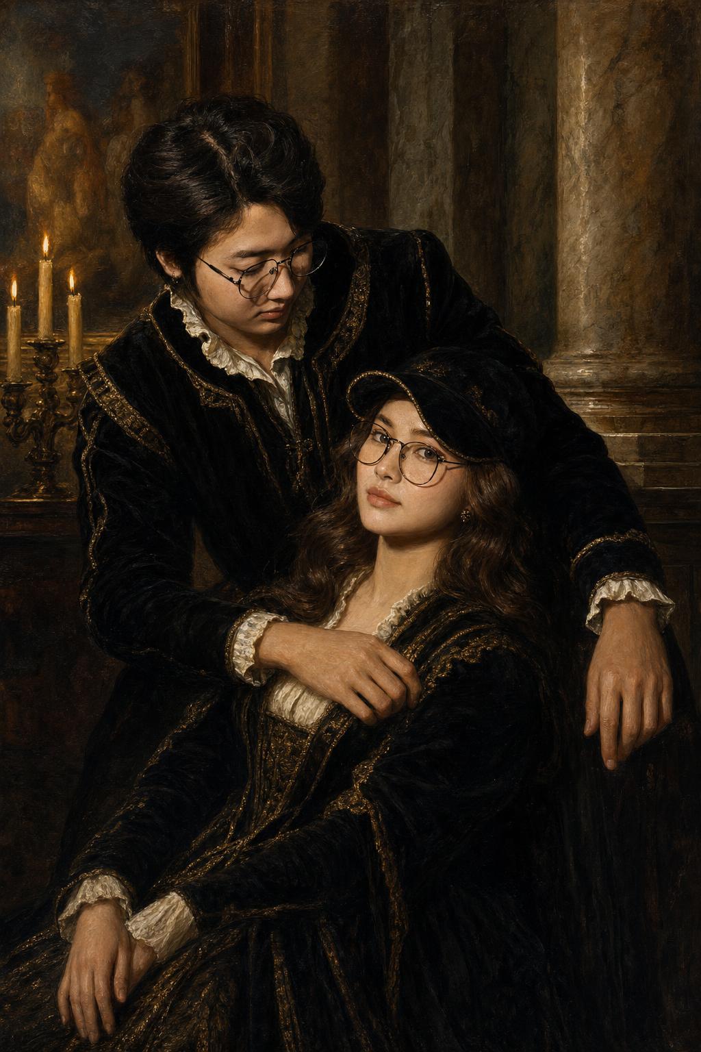 Renaissance Oil Painting Portrait Prompt generated result example 3
