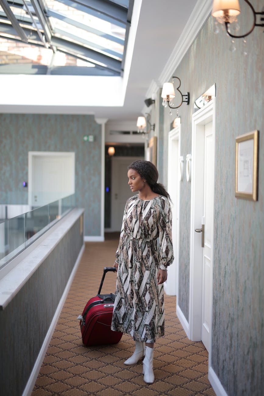 Luxury Hotel Lobby Fashion Portrait Prompt stock source reference example 3