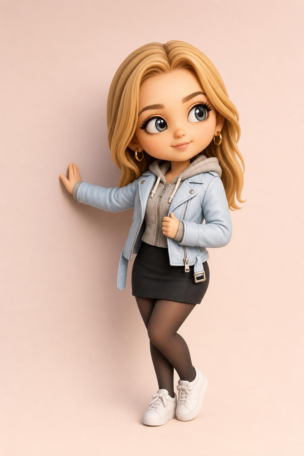 Cute 3D Mini Chibi Character Prompt Example 1 after result
