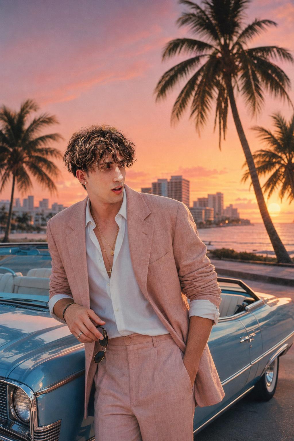 1980s Miami Fashion Poster Prompt generated result example 2