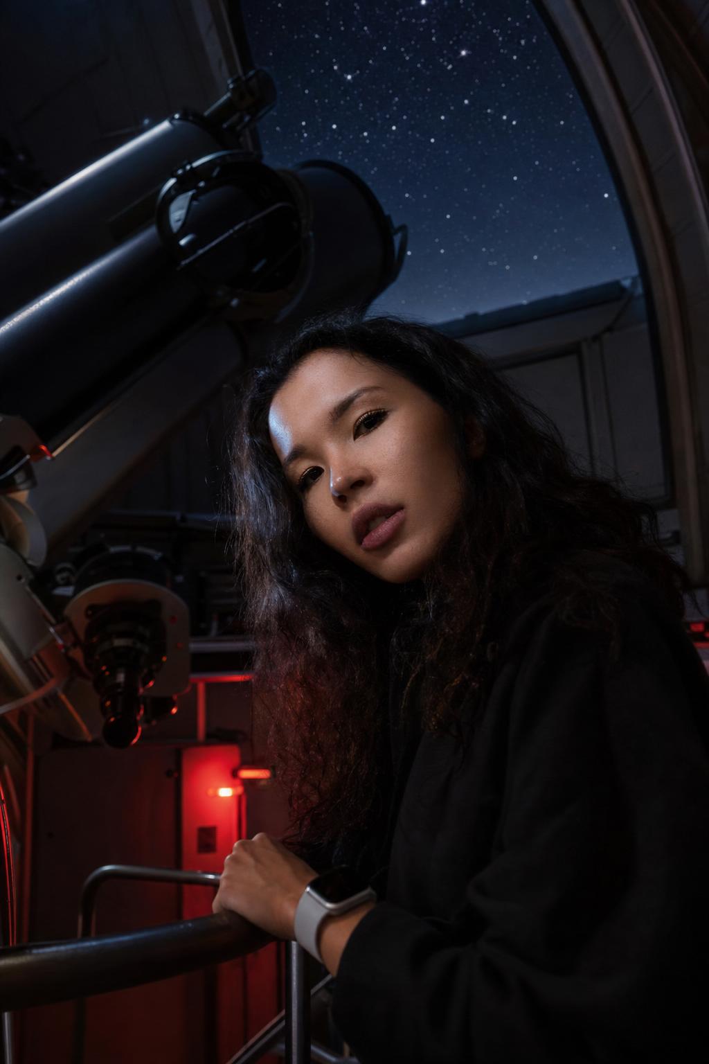 Observatory Stargazer Night Portrait Prompt generated result example 3