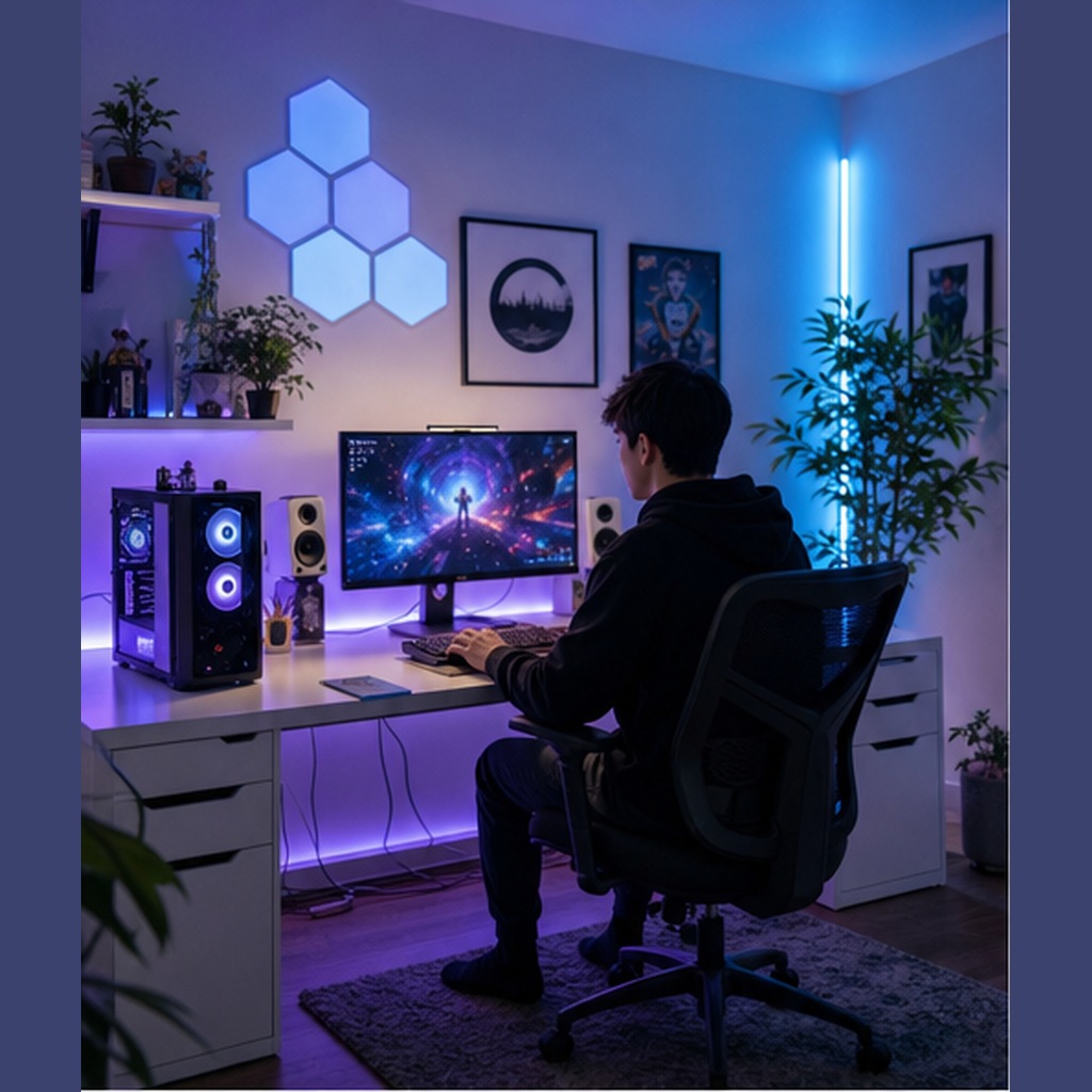 Retro 90s Game Room Photo Prompt modern source image example 2