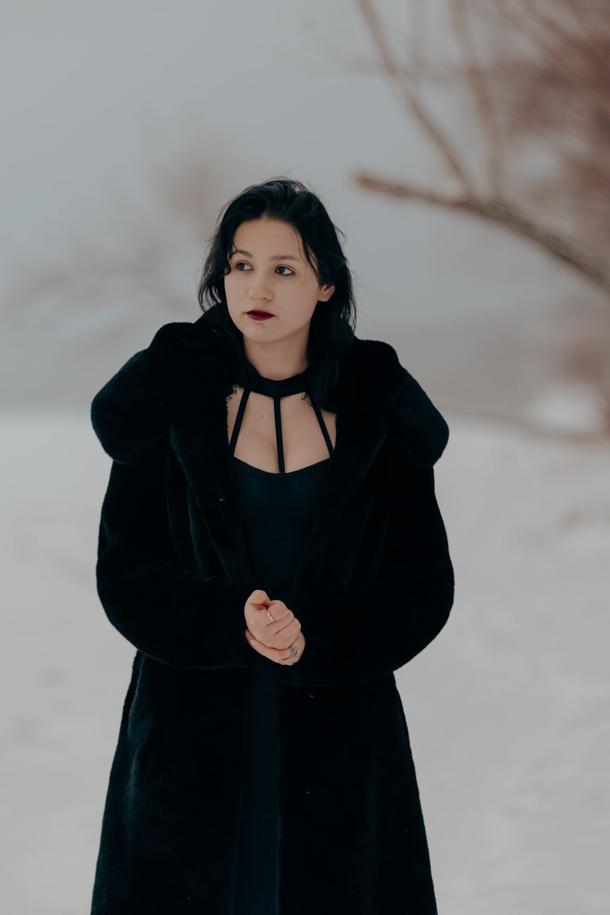 Aurora Snow Cabin Portrait Prompt source portrait example 1