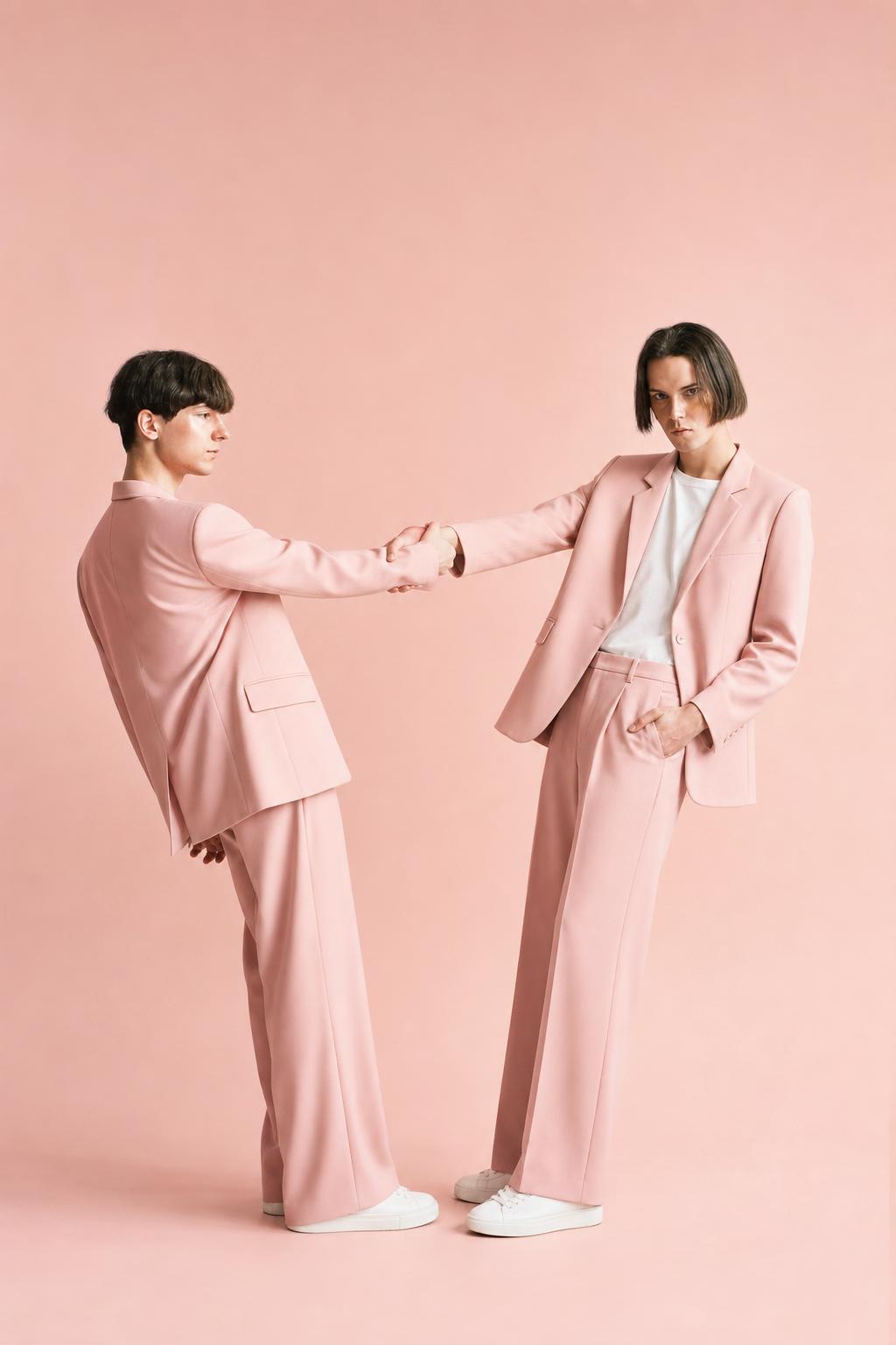 Pastel Pantsuit Blush Studio AI Portrait Prompt for ChatGPT generated result
