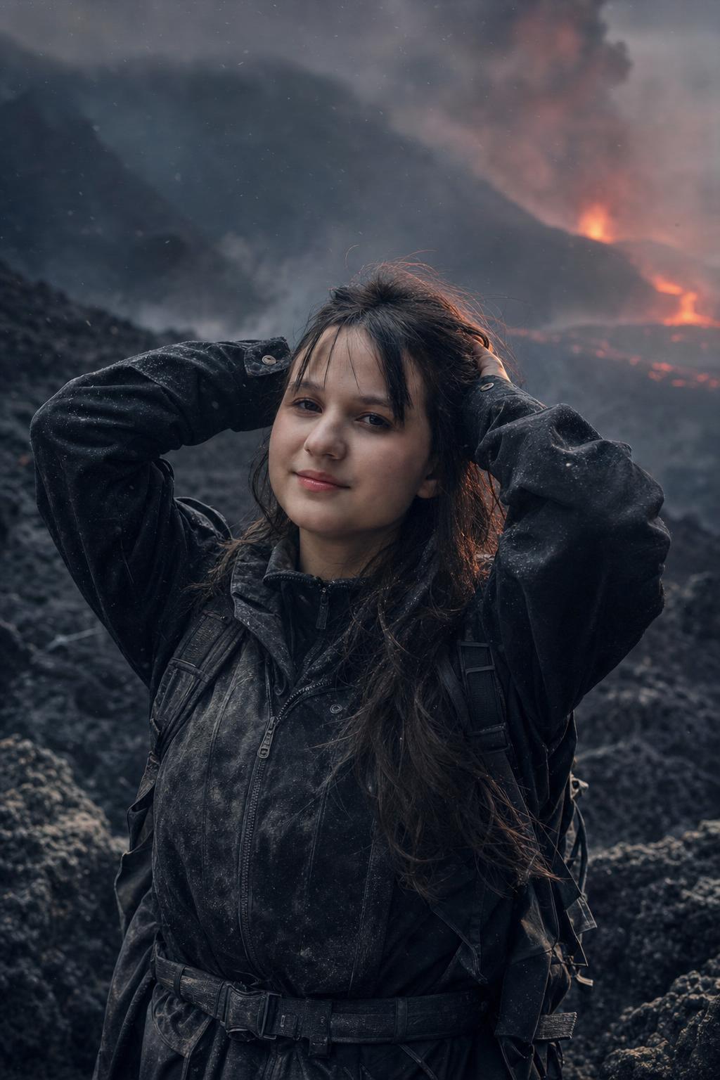 AI portrait result created with Volcanic Ash Explorer Portrait Prompt example 1
