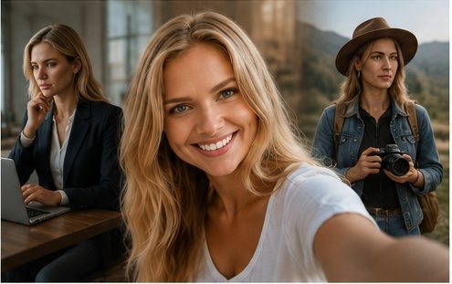 AI portrait result created with AI Parallel Lives Selfie Prompt example 2