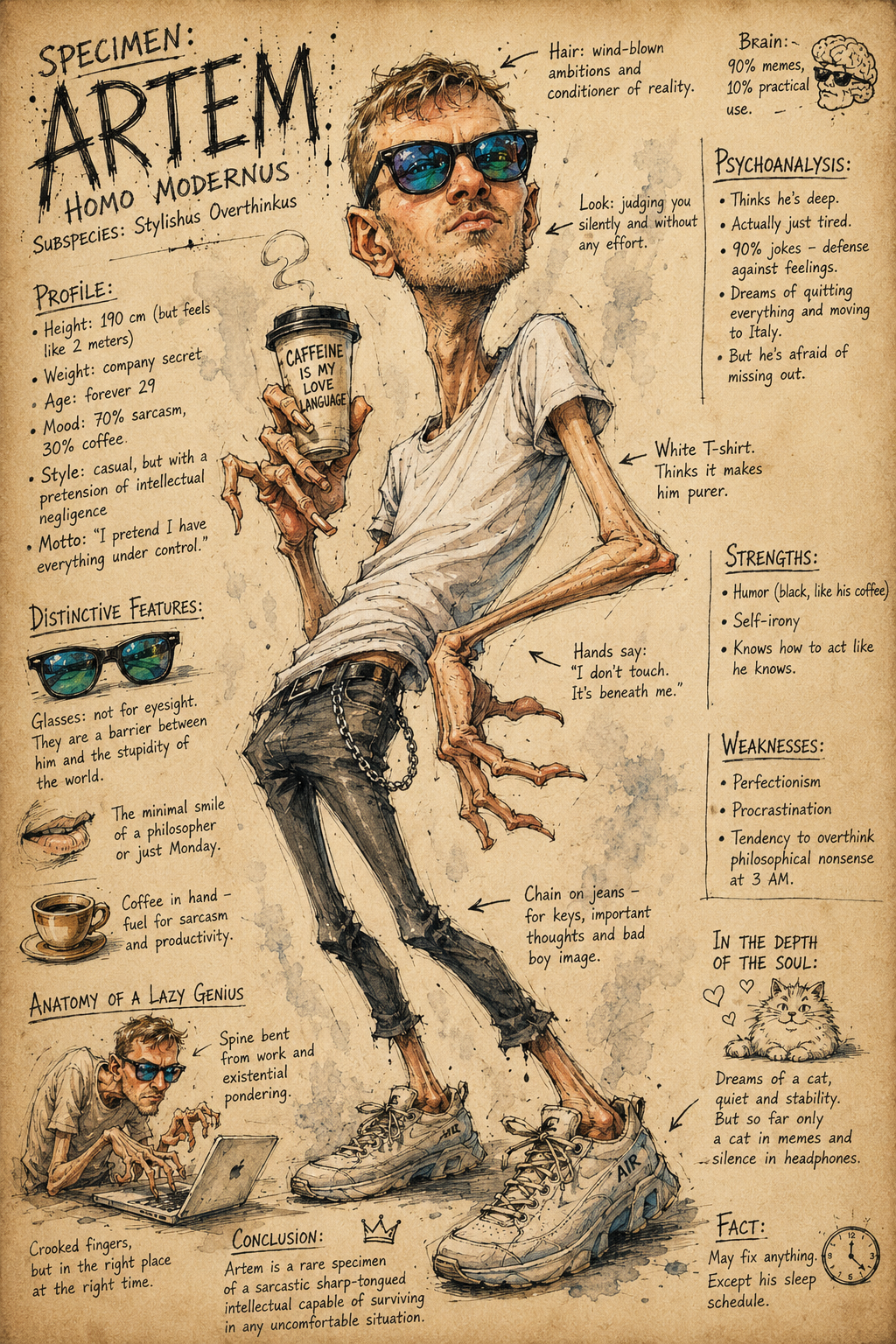Grotesque Fashion Caricature Sketch generated result