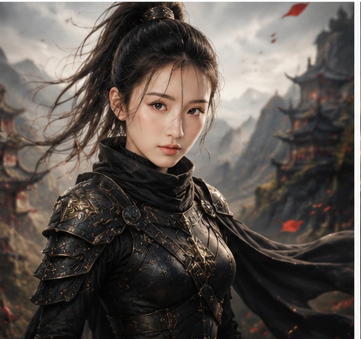 AI portrait result created with Fantasy Warrior Character Portrait Prompt example 2